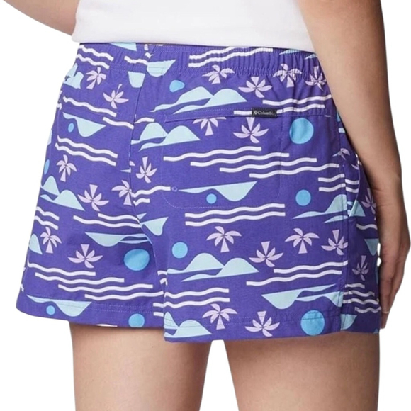 Columbia Sandy River II Printed Lotus Shorts Size L Purple Blue - Picture 5 of 6